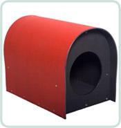 recycled plastic cat house in red